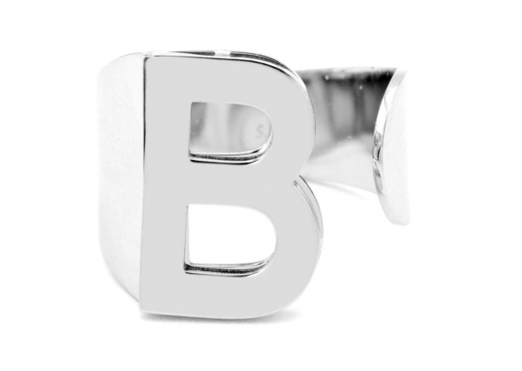 ANELLO LETTERA B REGOLABILE IN ACCIAIO POLO CORTINA STYLE CF 2 PZ
