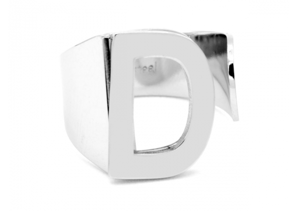 ANELLO LETTERA D REGOLABILE IN ACCIAIO POLO CORTINA STYLE CF 2 PZ