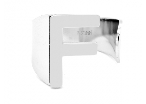 ANELLO LETTERA F REGOLABILE IN ACCIAIO POLO CORTINA STYLE CF 2 PZ