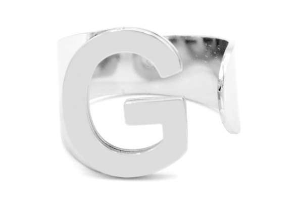 ANELLO LETTERA G REGOLABILE IN ACCIAIO POLO CORTINA STYLE CF 2 PZ