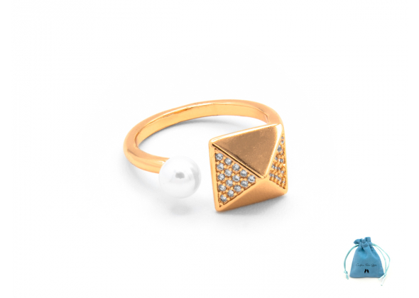 DONNA ANELLO A PIRAMIDE CON STRASS E PERLA POLO CORTINA STYLE CF 4 PZ