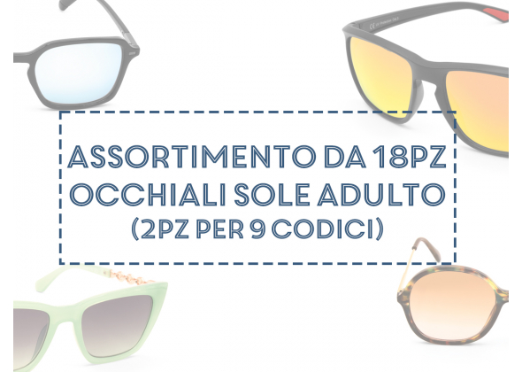 ASSORTIMENTO 18 PZ OCCHIALI DA SOLE ADULTO NAVIGARE